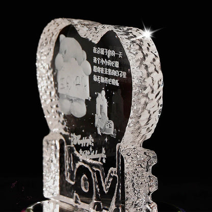 Personalised crystal photo night lamp with Bluetooth and colour changing features