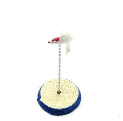 Handmade wooden cat stick toy with hemp feather rope and bell for playful cats