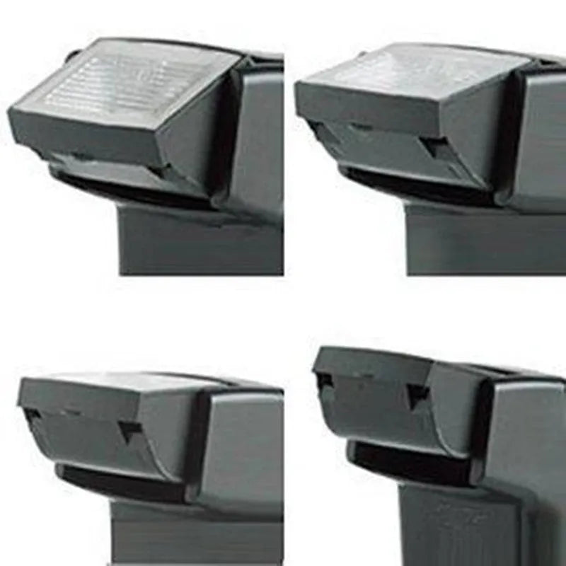 SLR camera flash accessory with adjustable 90-degree head showing compact 65x60x98mm dimensions