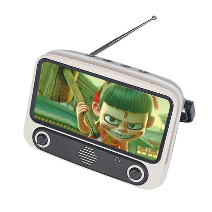 Retro TV card Bluetooth speaker with phone holder in various colors