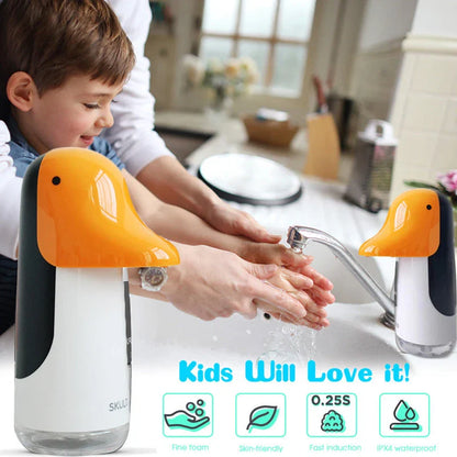 Cartoon Penguin Automatic Foam Hand Soap Dispenser with USB recharge feature