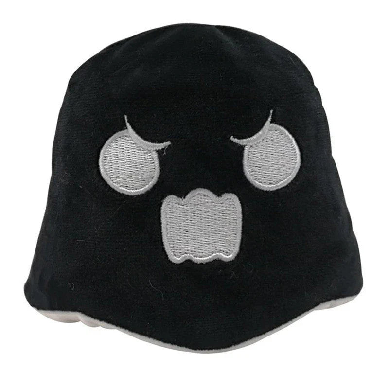 Reversible flip octopus plush doll toy in purple and white with black, 12cm size