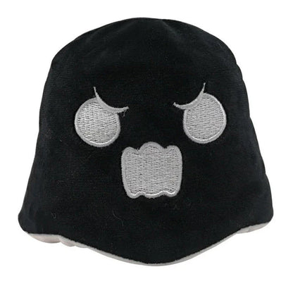 Reversible flip octopus plush doll toy in purple and white with black, 12cm size