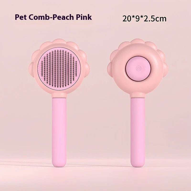Versatile 2-in-1 Pet Grooming Brush and Comb with Curved Teeth Design for Effective Brushing and Detangling
