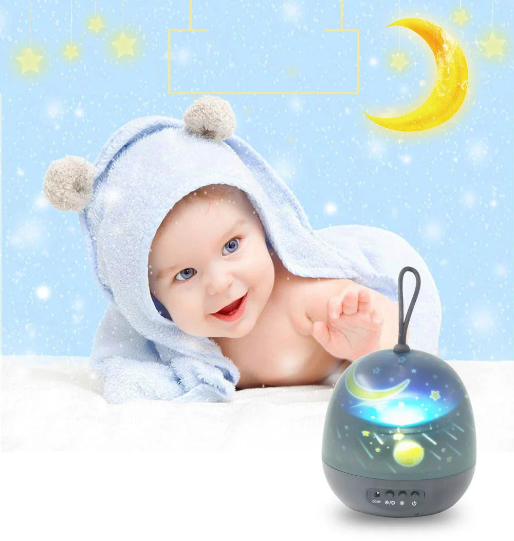 360° rotating night light projector with 8 LED lighting modes for bedroom decoration