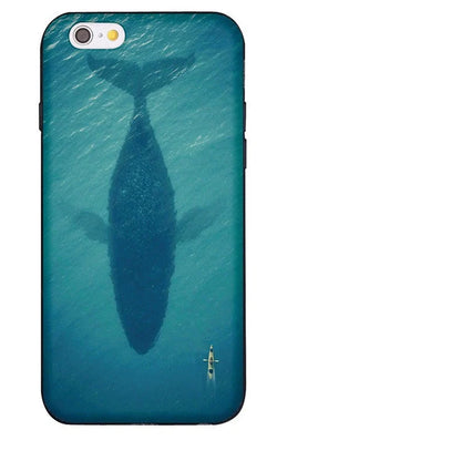 Silicone mobile phone case with whale pattern design for Apple iPhone protection