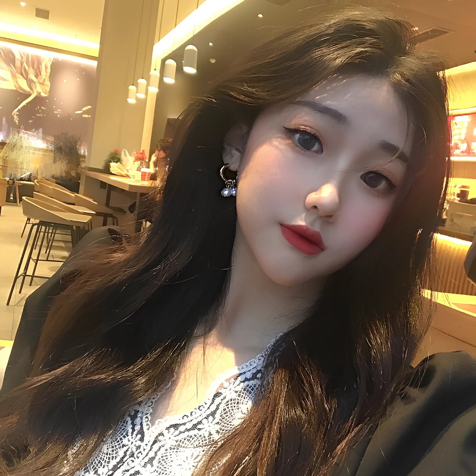 Women's gold pearl tassel earrings with geometric alloy design and electroplated finish, simple drop style for events