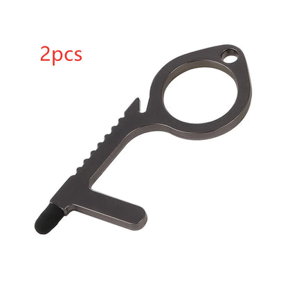 Alloy protective door opener keychain in various colours, 7.9cm in size