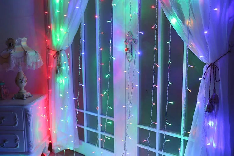 Christmas LED curtain lights 3x3 metres 304 beads remote control party wedding decoration