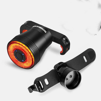 Smart auto brake sensing bicycle light with IPx6 waterproof rating and USB charging