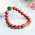 Emperor sandstone six words motto cinnabar bracelet with 8mm purity electroplated construction