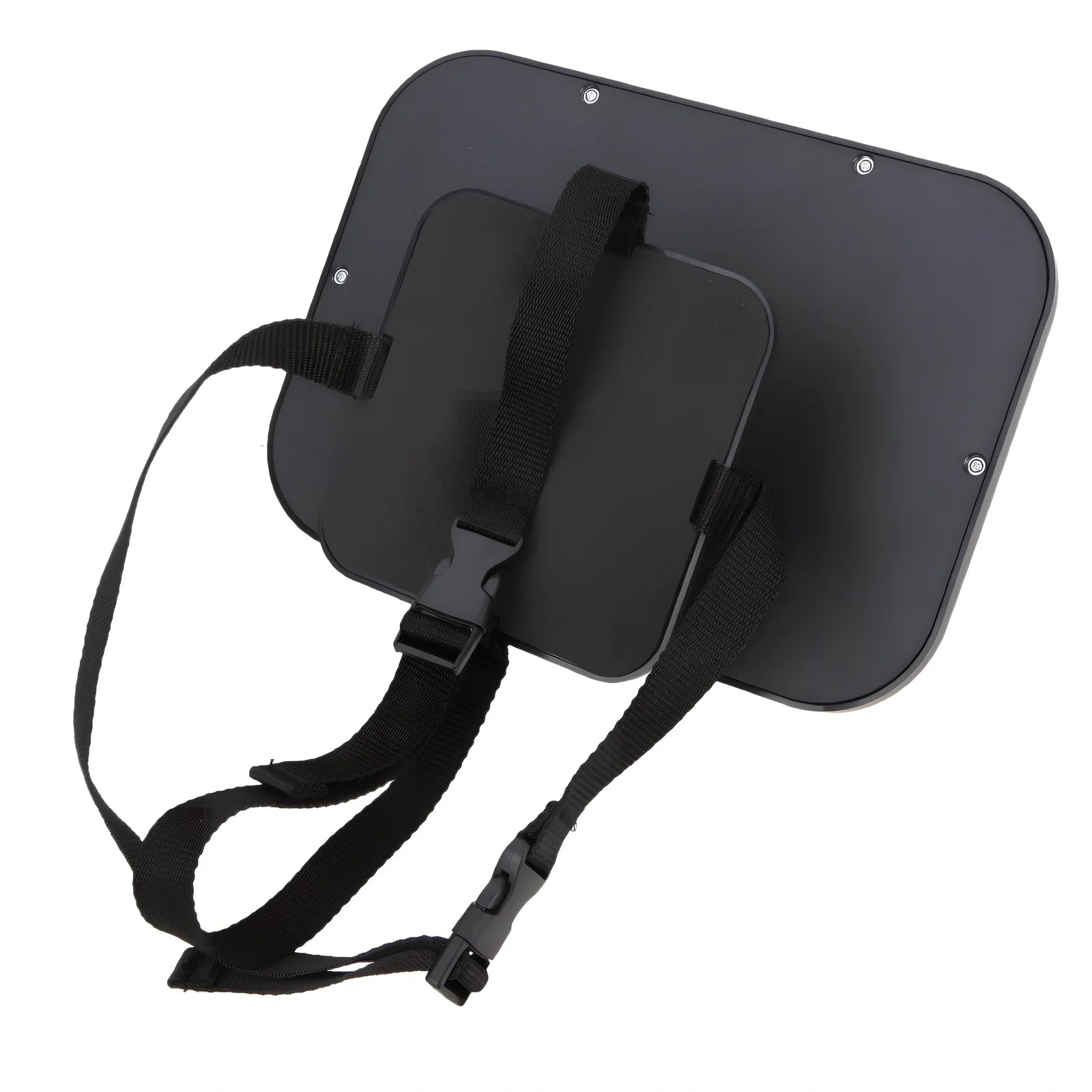 Black adjustable baby car rear view mirror, 26.5 cm long, mounted on headrest for clear rear seat visibility