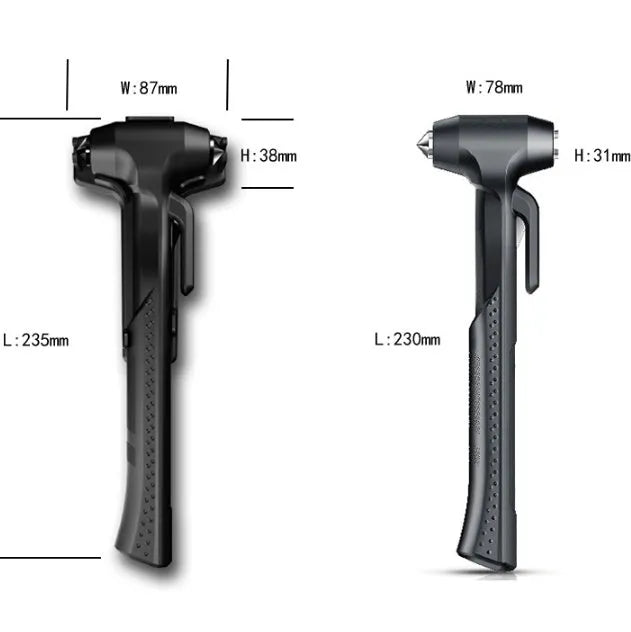 ABS high carbon steel window breaker safety hammer for vehicle emergency escape in black colour