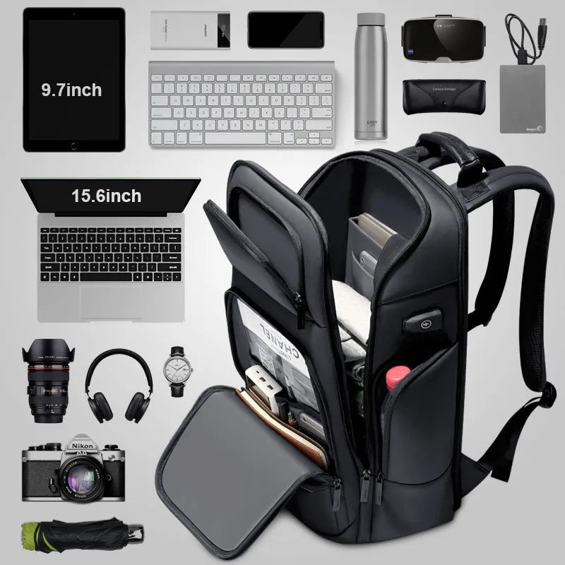 Travel bag fashion casual backpack high-density Oxford spinning fabric adjustable shoulder strap black
