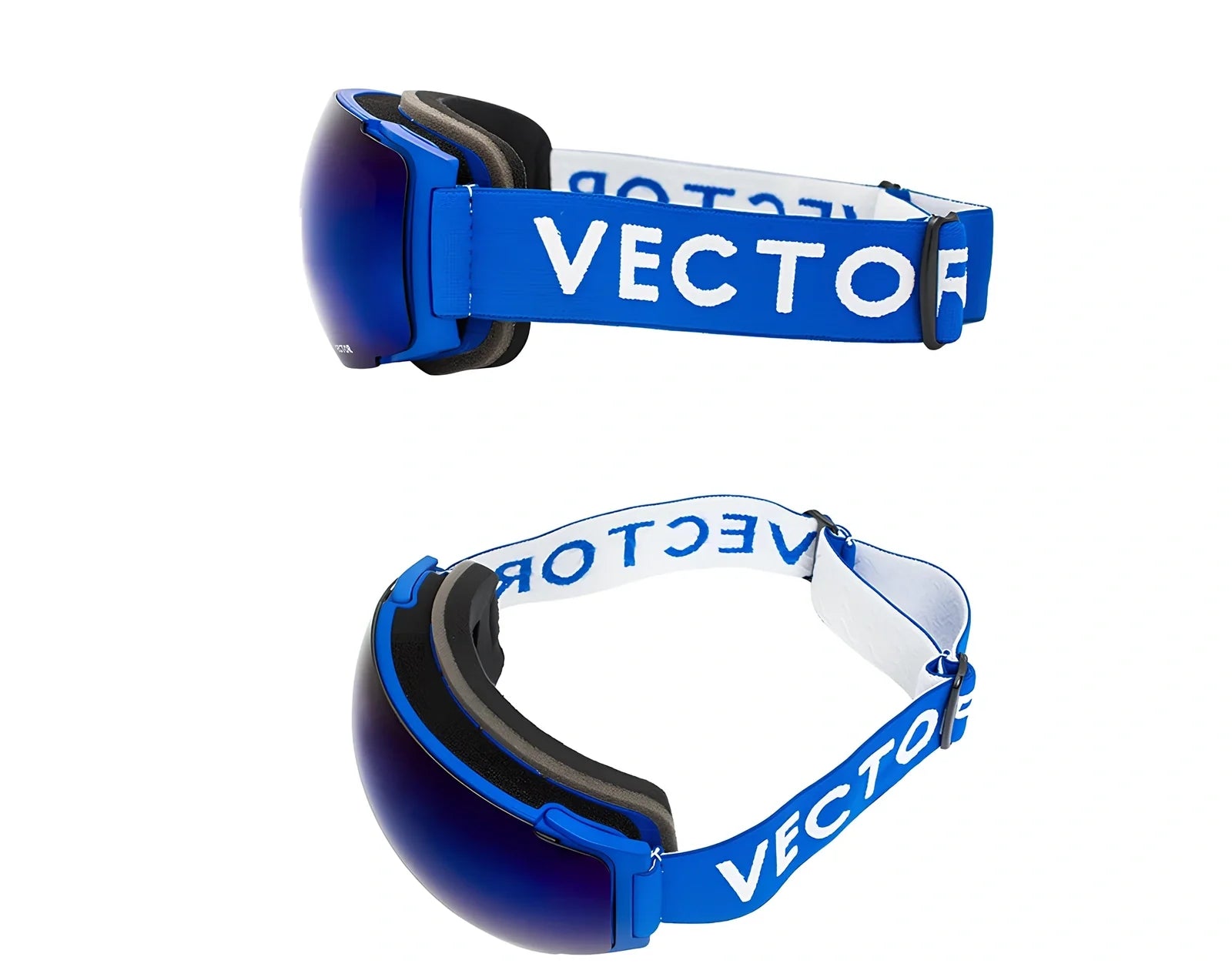 Compass blue ski goggles with double-layer anti-fog spherical lenses and magnetic attachments for men and women