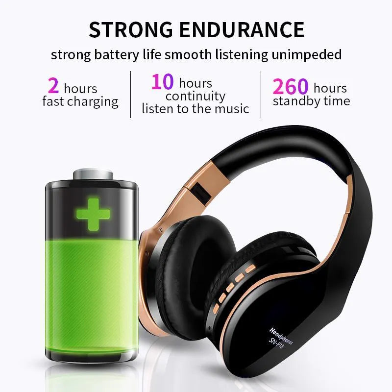 HobbyLane Bluetooth wireless headset in black, red, or white colour with over-ear design