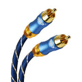 3 metre digital coaxial audio cable with gold-plated RCA connectors and blue screen sheath