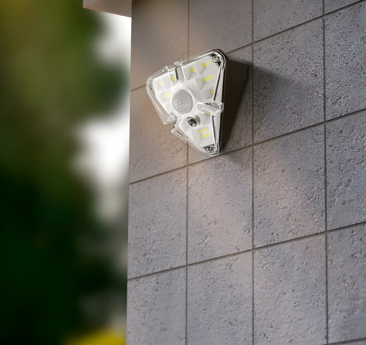 Black waterproof human body induction LED wall light with 1.2W and 8m sensor range