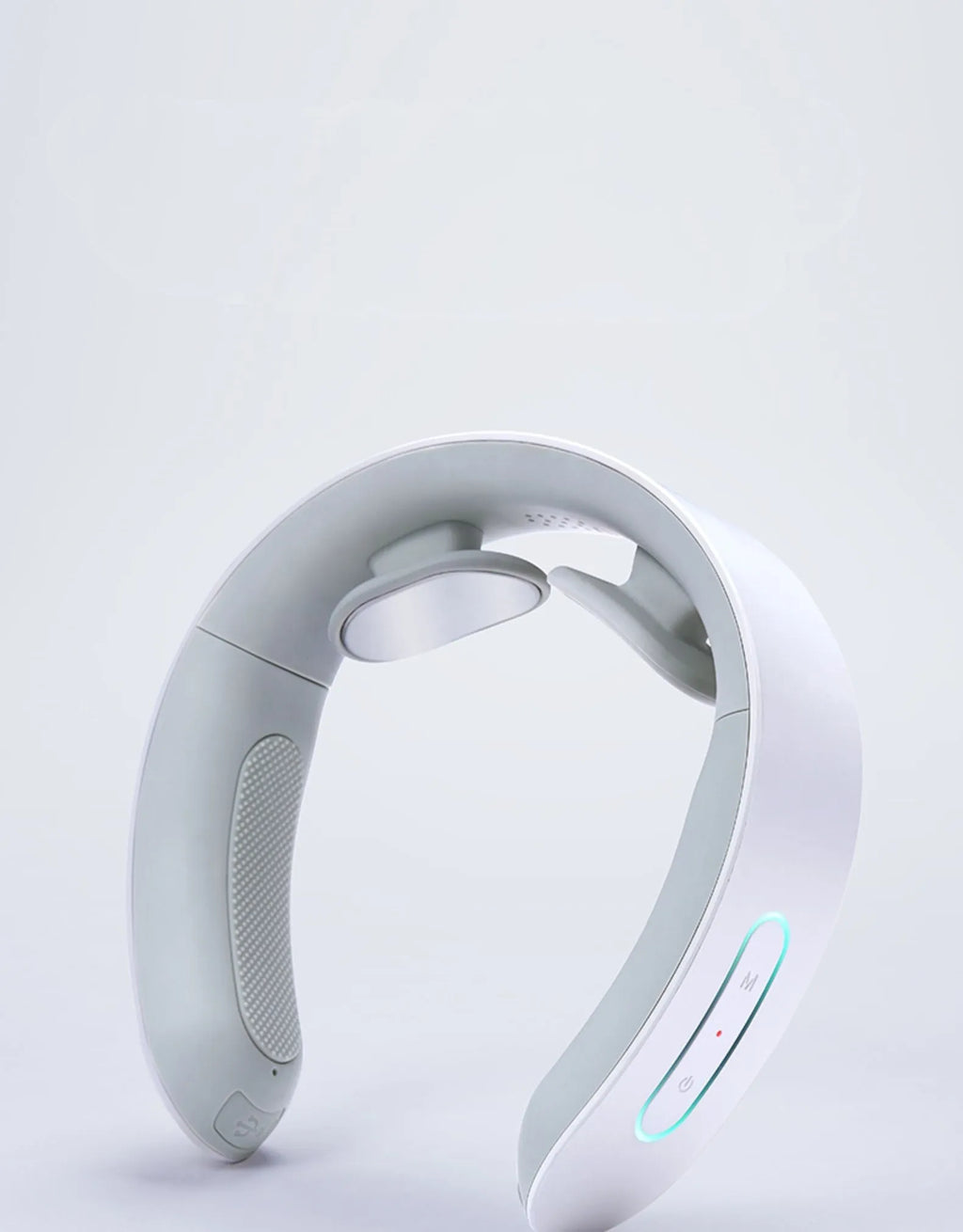 White electric acupressure massager with heat function for back, neck and shoulder pain relief