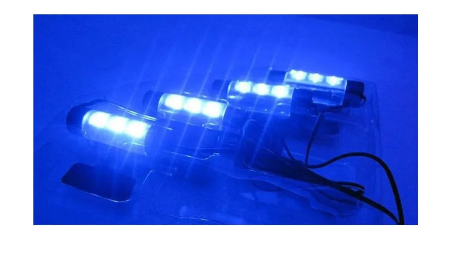 Blue car interior atmosphere footwell lights with 2-metre cable and cigarette lighter plug
