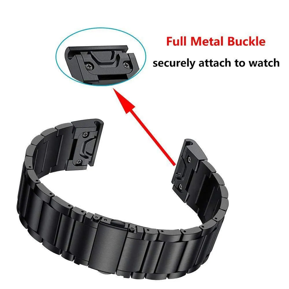 Quick release steel watch strap for Jiaming three-plant connection in silver 20mm width