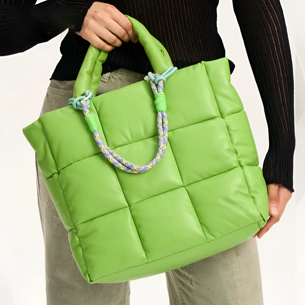 Women's PU plaid crossbody bag in cream with down shoulder strap, diamond pattern, casual style