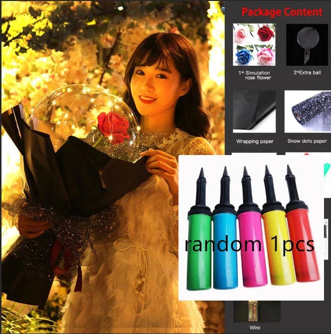 LED luminous balloon rose bouquet in various colors for Valentine's Day decorations