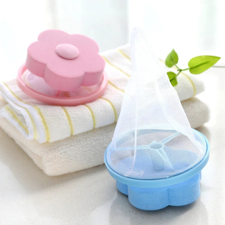 Float Filter for Washing Machine Hair Remover with flower design in various colours