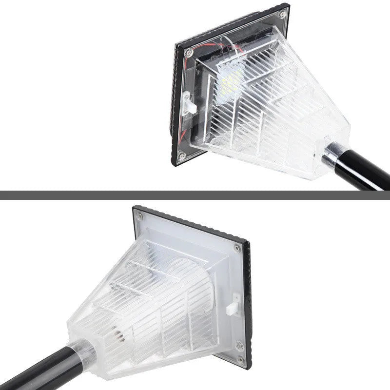 TS-S5103 solar garden light with 12 LED bulbs in ABS housing showing colour mode options