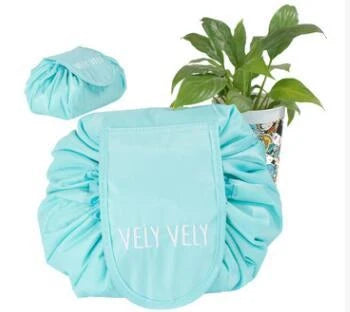 Animal print large capacity drawstring cosmetic storage bag with waterproof oxford cloth