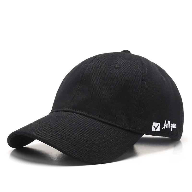 Adjustable cotton baseball cap with side letter embroidery in multiple colours