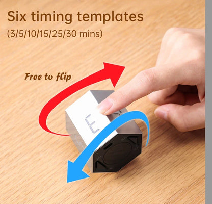 A sleek, modern digital kitchen timer with a large display and adjustable volume settings