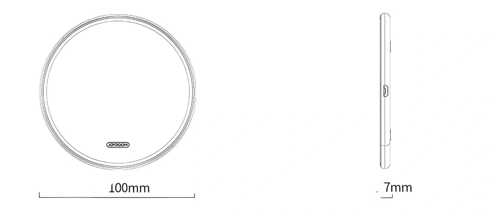 Black 15W wireless charger pad with Micro USB cable for fast phone charging