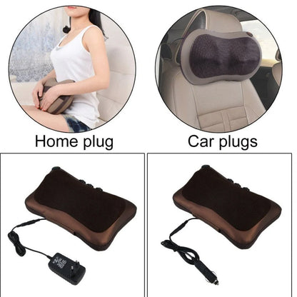 Brown magnet cervical massager pillow with 3D fit design for neck, back, and shoulder relief