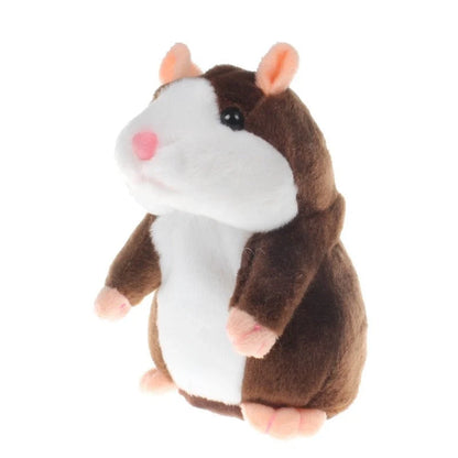 15CM Little Talking Hamster Toy in light brown, dark brown, or grey with voice mimic function