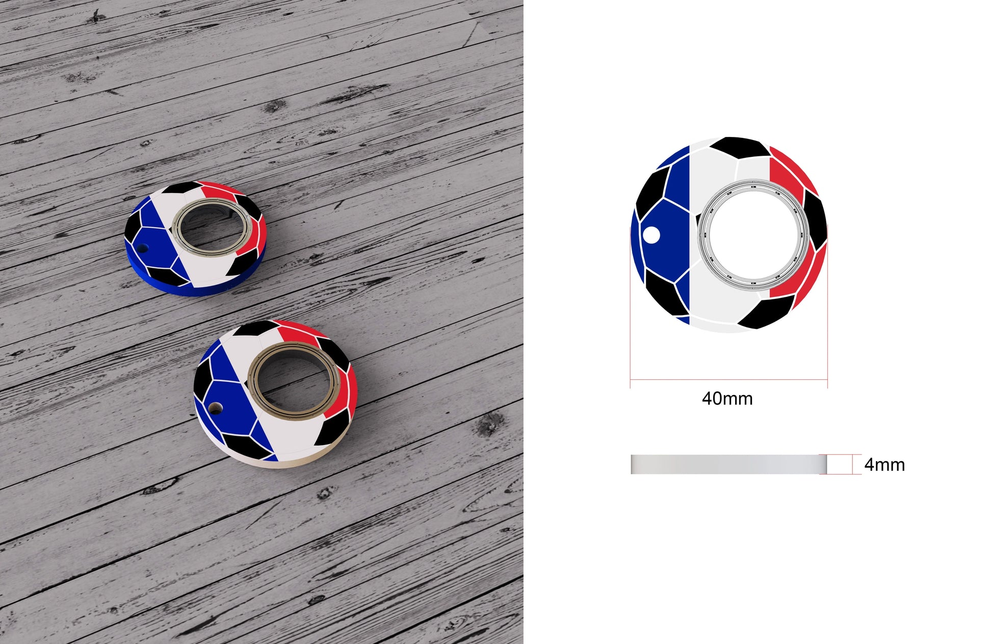 Football World Cup themed fidget spinner keychain with bottle opener for stress relief