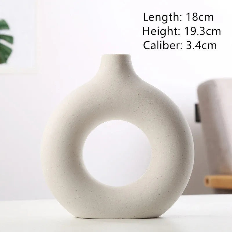 Frosted particle porcelain biscuit vase for flower arranging in modern style
