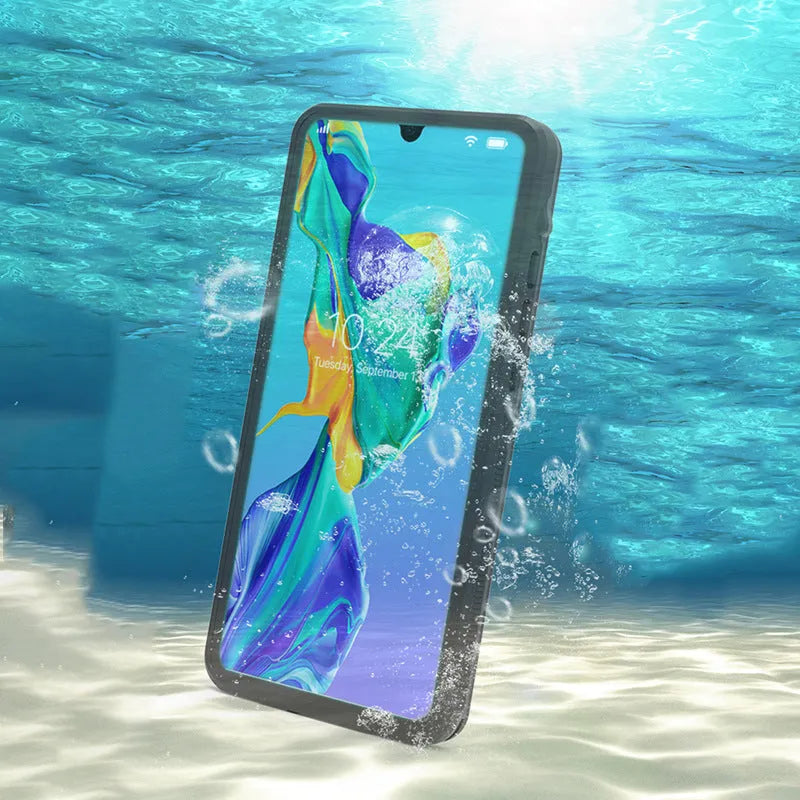 Huawei P30 Pro phone case in grass blue colour with wave point texture pattern