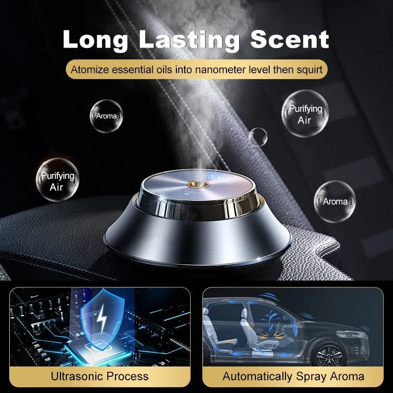 Black butterfly-shaped metal car aromatherapy diffuser with USB cable and essential oil bottle