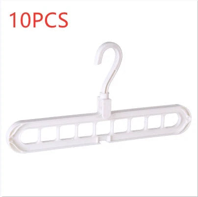 9-hole clothes hanger organizer in white, green, gray, and pink options