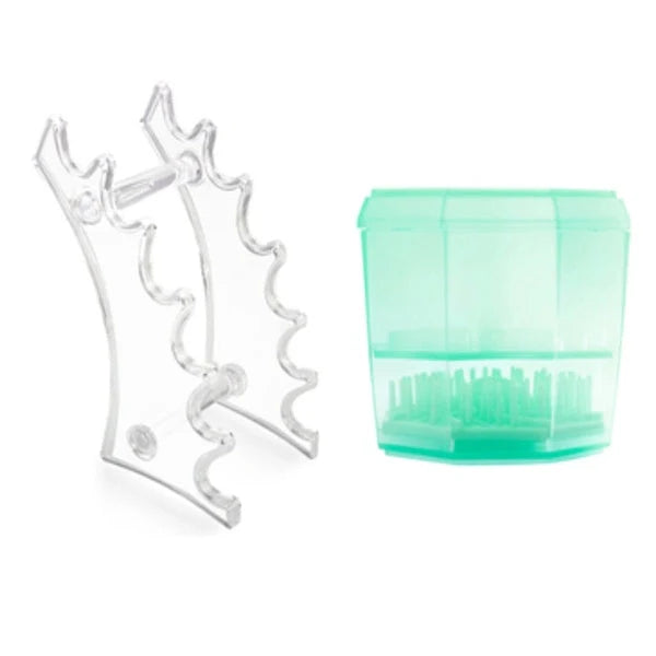 14-hole makeup brush holder in various colours for organizing and drying brushes