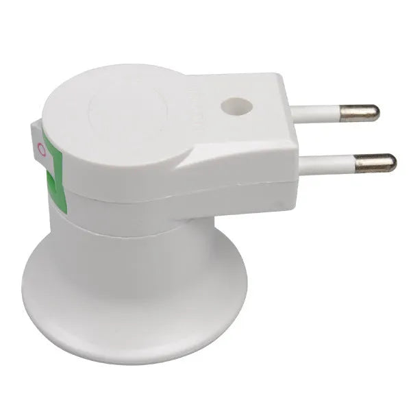 White E27 wall plug-in lamp holder with switch control and phenolic bakelite housing