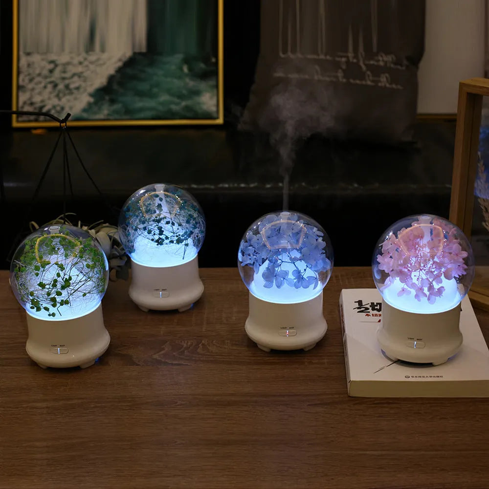 Flowers aromatherapy diffuser in pink colour, 12x12x16.8cm, made of ABS PET and PP