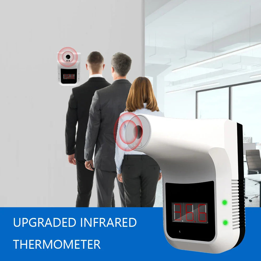 Wall-mounted non-contact infrared thermometer with digital display and fever alarm