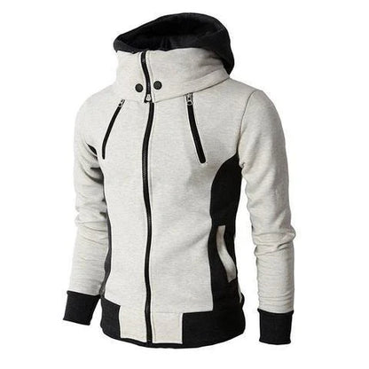 A premium hooded zip-up jacket made of soft, breathable fleece material with touch-screen compatible fingers and a durable zipper closure for outdoor activities.