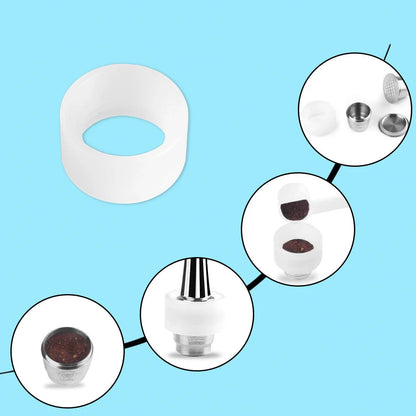 Stainless steel reusable Nespresso coffee capsule with tamper and spoon