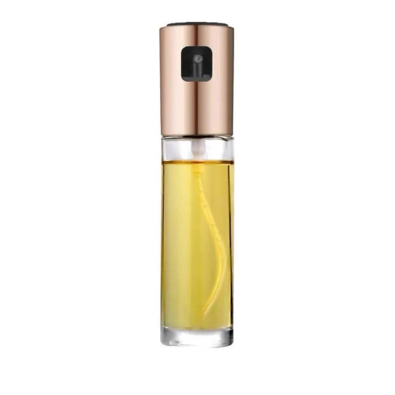 ABS and glass cooking oil spray bottle with push pump in gold, rose gold or silver
