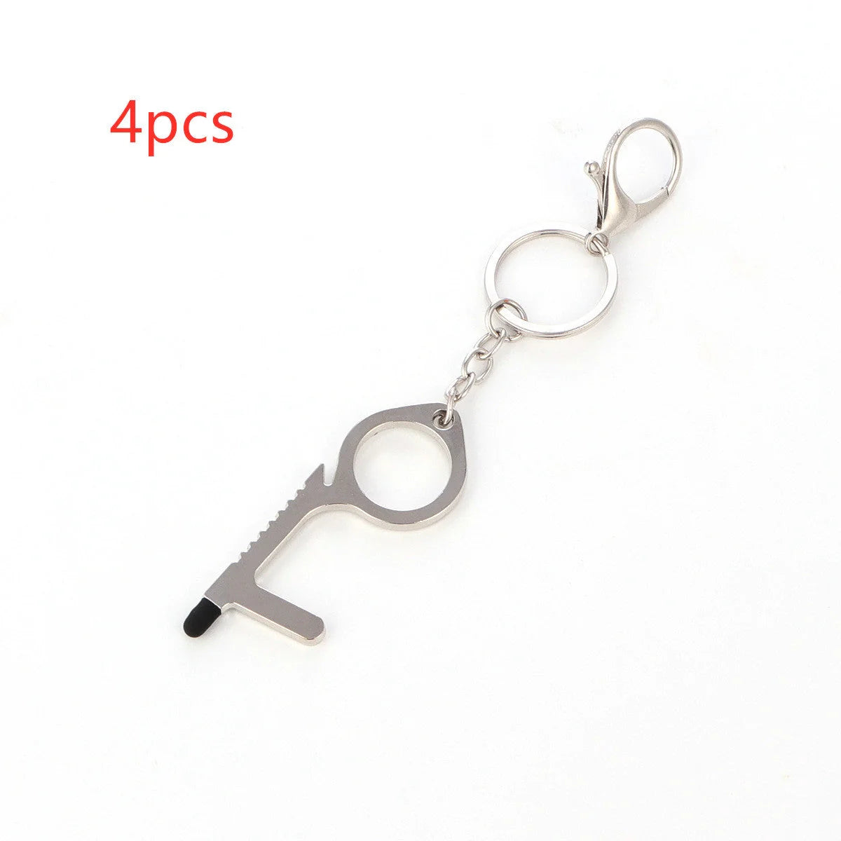 Alloy protective door opener keychain in various colours, 7.9cm in size