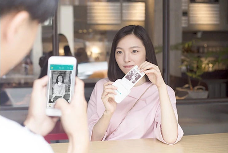 Compact Thermal Pocket Portable Bluetooth Printer with white and pink options