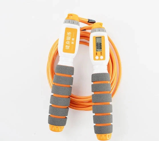 Adjustable electronic counting fitness jump rope with colour options